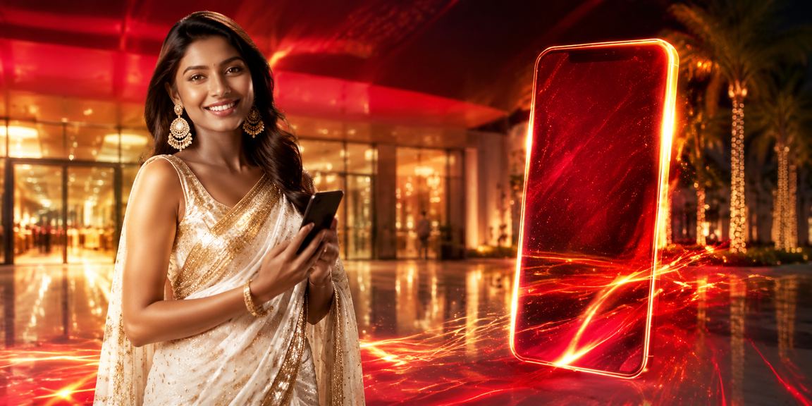 Woman placing lottery bets via a mobile app in Delhi