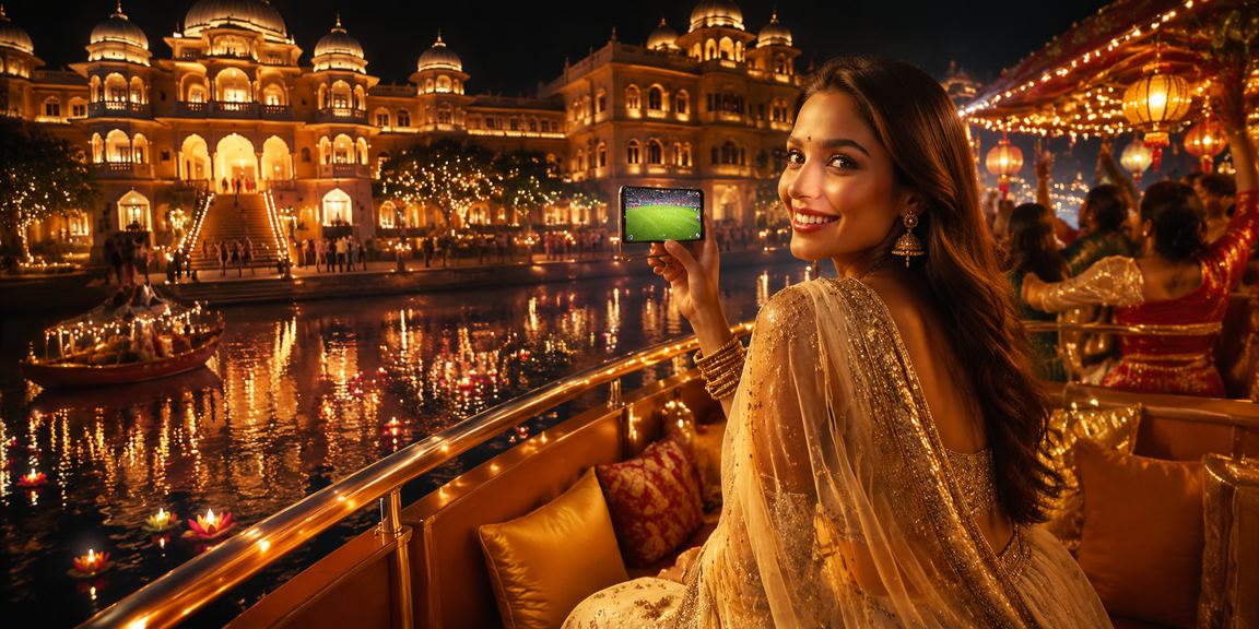 Indian player enjoying Aviator game during Diwali festival season